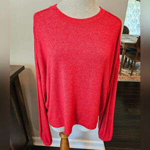 Z by Zella Women's •Size Large• Red Lounge Athleisure Drop Shoulder Space Dye